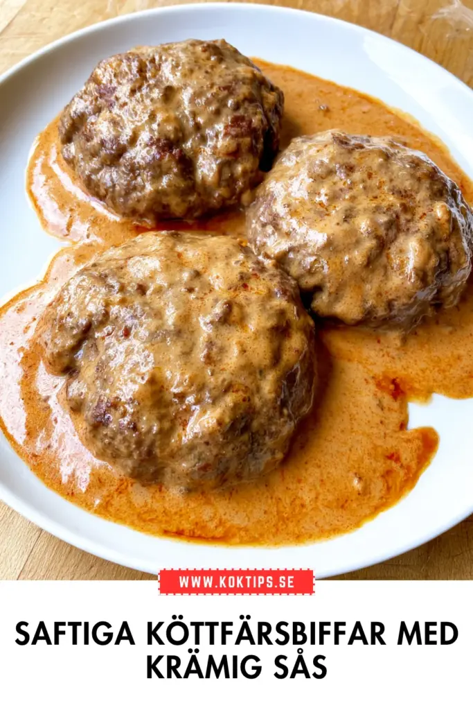 Saftiga köttfärsbiffar med krämig sås som blir en ny vardagsfavorit