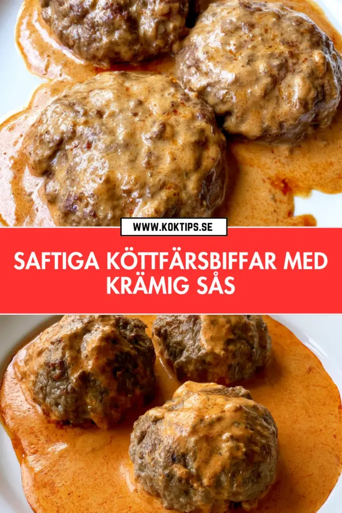 Saftiga köttfärsbiffar med krämig sås som blir en ny vardagsfavorit