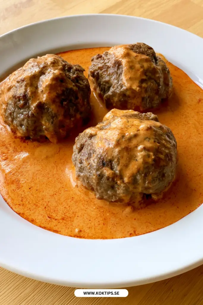 Saftiga köttfärsbiffar med krämig sås som blir en ny vardagsfavorit