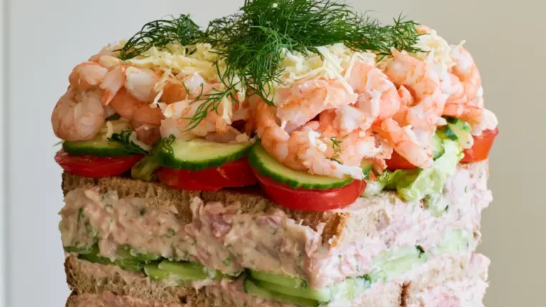 Smörgåstårta festligt god till fest: krämig, enkel och hemlagad favorit